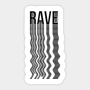 rave typography logo design Sticker